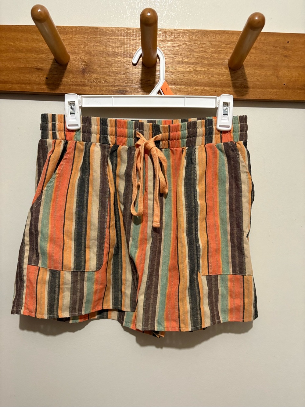 SHEIN Size L Multicolor Striped Drawstring Shorts